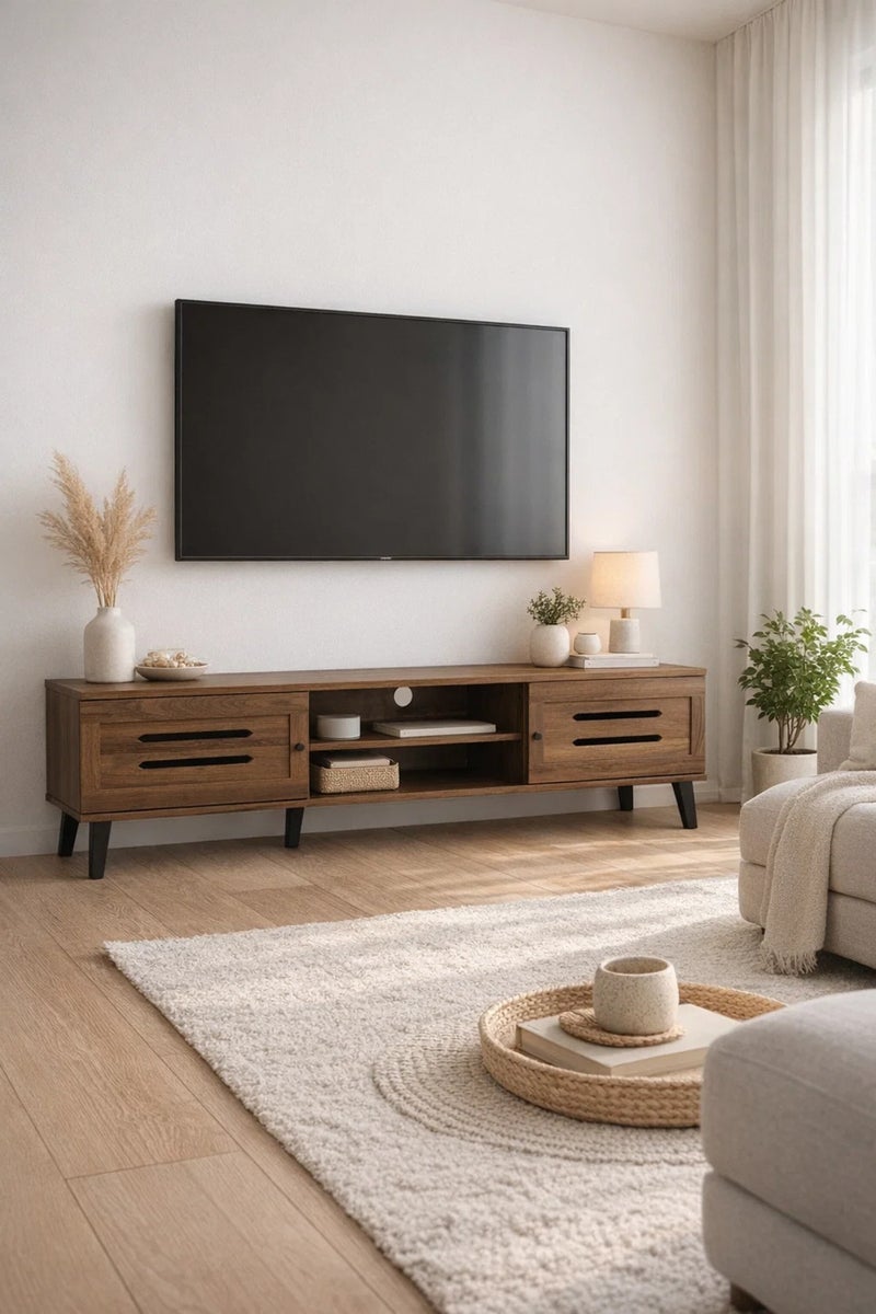ماريا هومز منصة التلفزيون TV0001-180 – مركز ترفيه بني داكن، 180x40x44 سم - Image 2